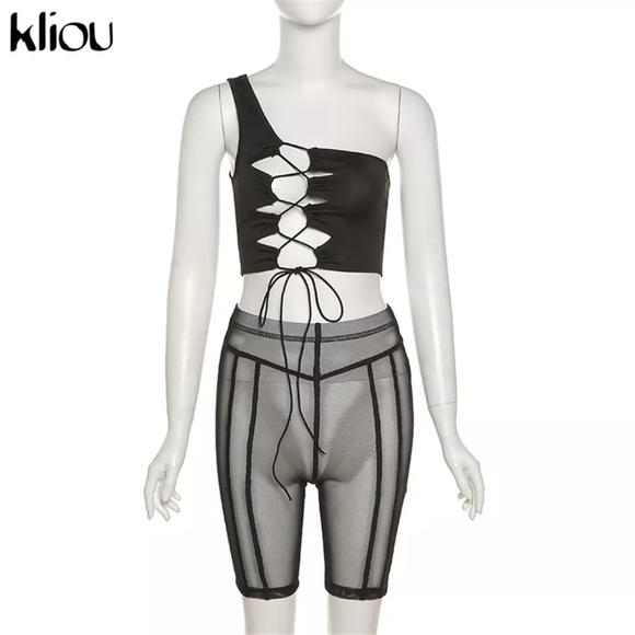 💋KLIOU DRAWSTRING BANDAGE TWO-PIECE PANT SET!!! - Picture 3 of 14